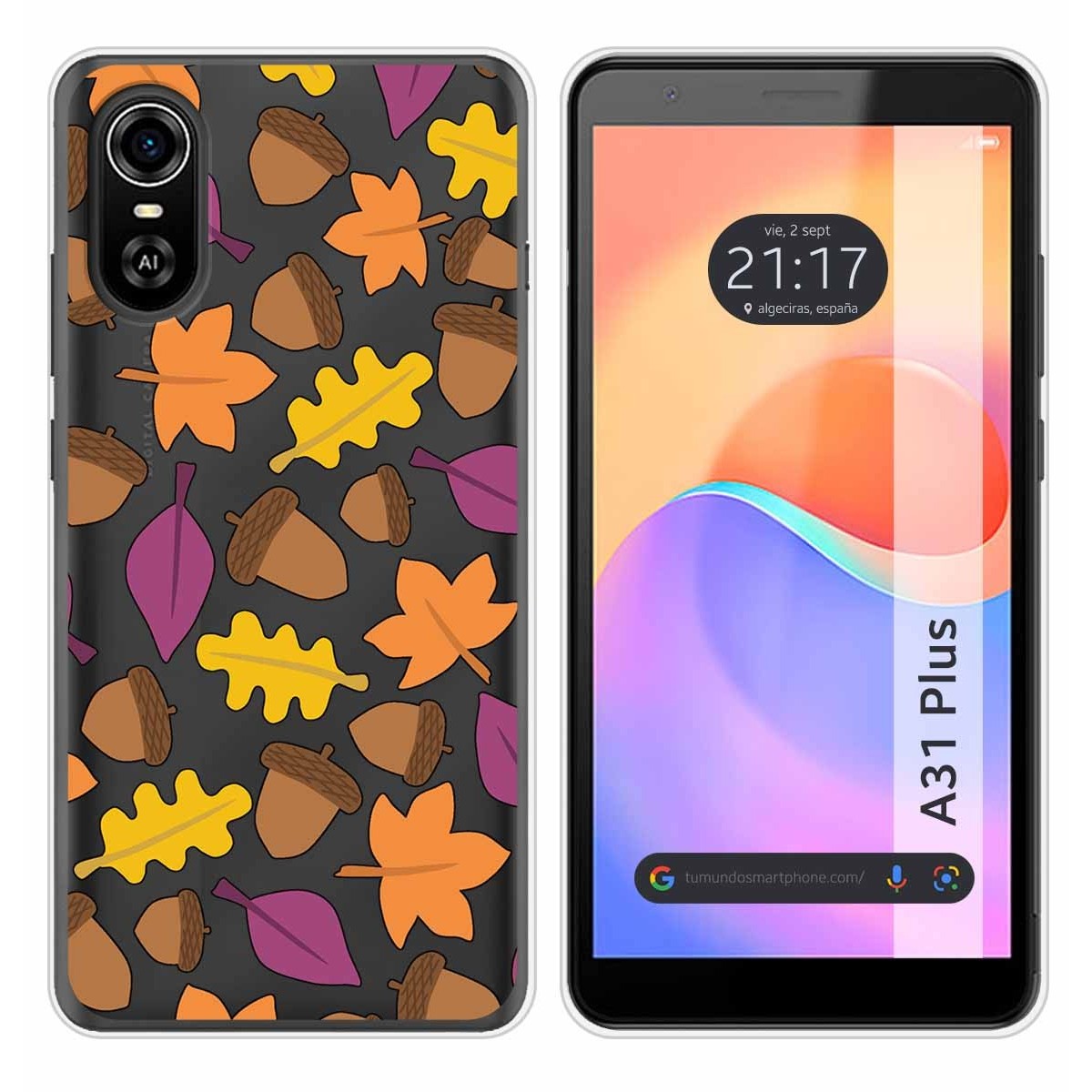 Funda Silicona Transparente para ZTE Blade A31 Plus diseño Otoño Dibujos