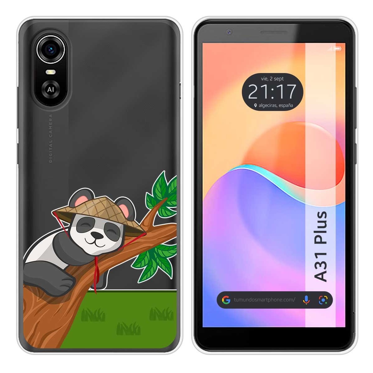 Funda Silicona Transparente para ZTE Blade A31 Plus diseño Panda Dibujos