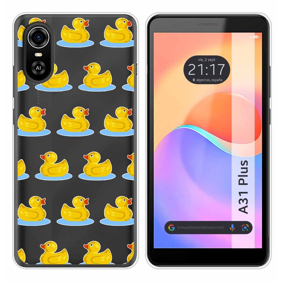 Funda Silicona Transparente para ZTE Blade A31 Plus diseño Pato Dibujos