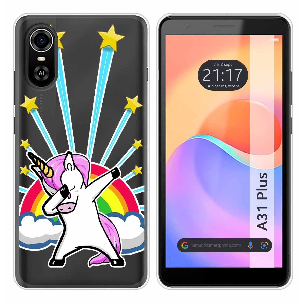 Funda Silicona Transparente para ZTE Blade A31 Plus diseño Unicornio Dibujos
