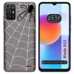 Funda Silicona Transparente para ZTE Blade A52 diseño Araña Dibujos