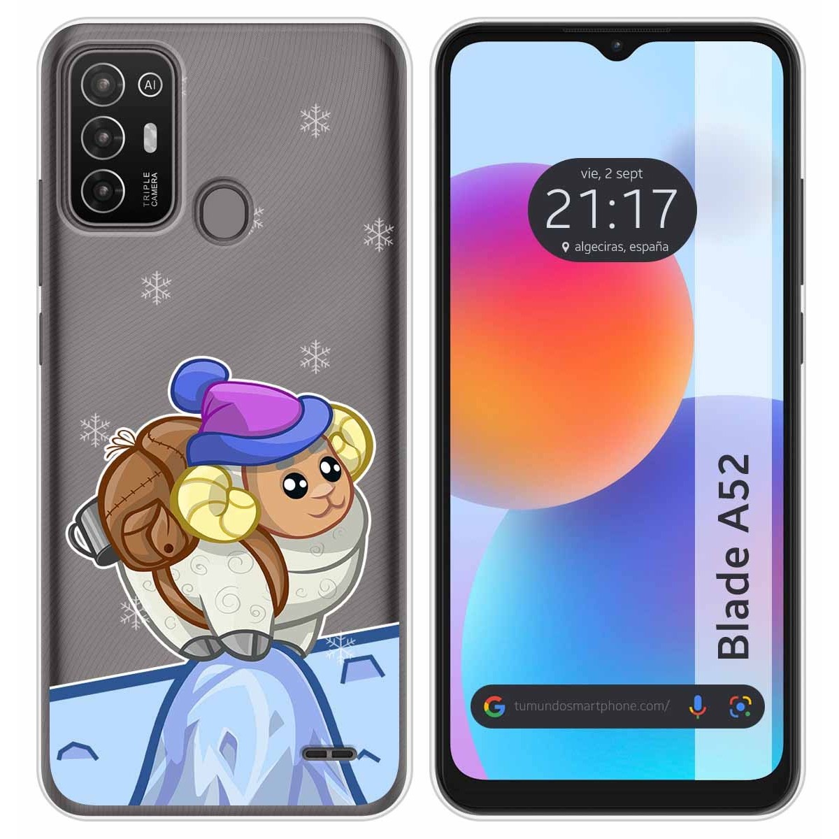 Funda Silicona Transparente para ZTE Blade A52 diseño Cabra Dibujos