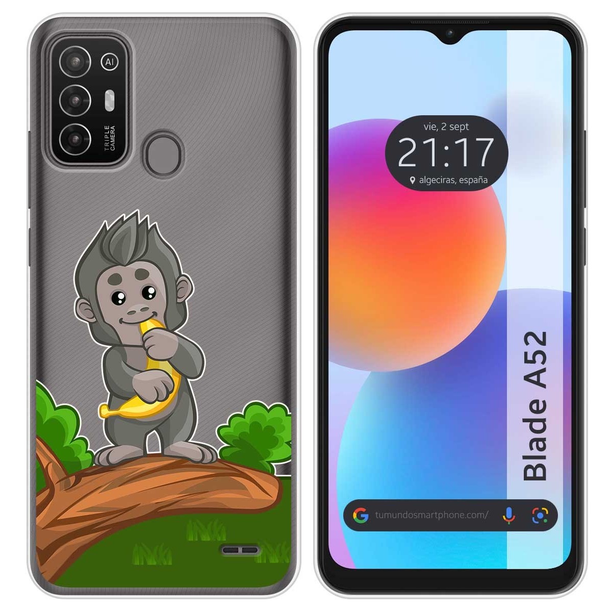 Funda Silicona Transparente para ZTE Blade A52 diseño Mono Dibujos