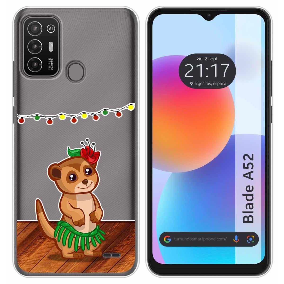 Funda Silicona Transparente para ZTE Blade A52 diseño Suricata Dibujos