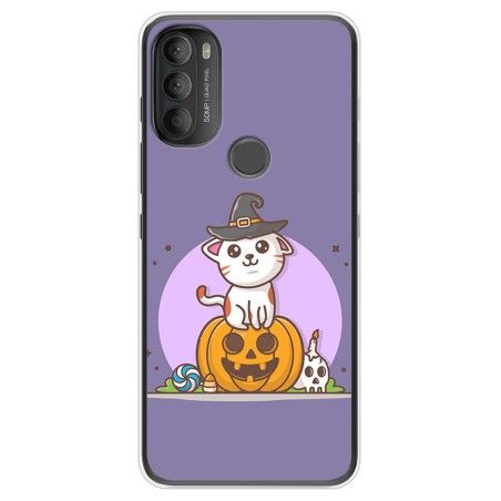 Funda Silicona diseño Halloween Calabaza y Gato