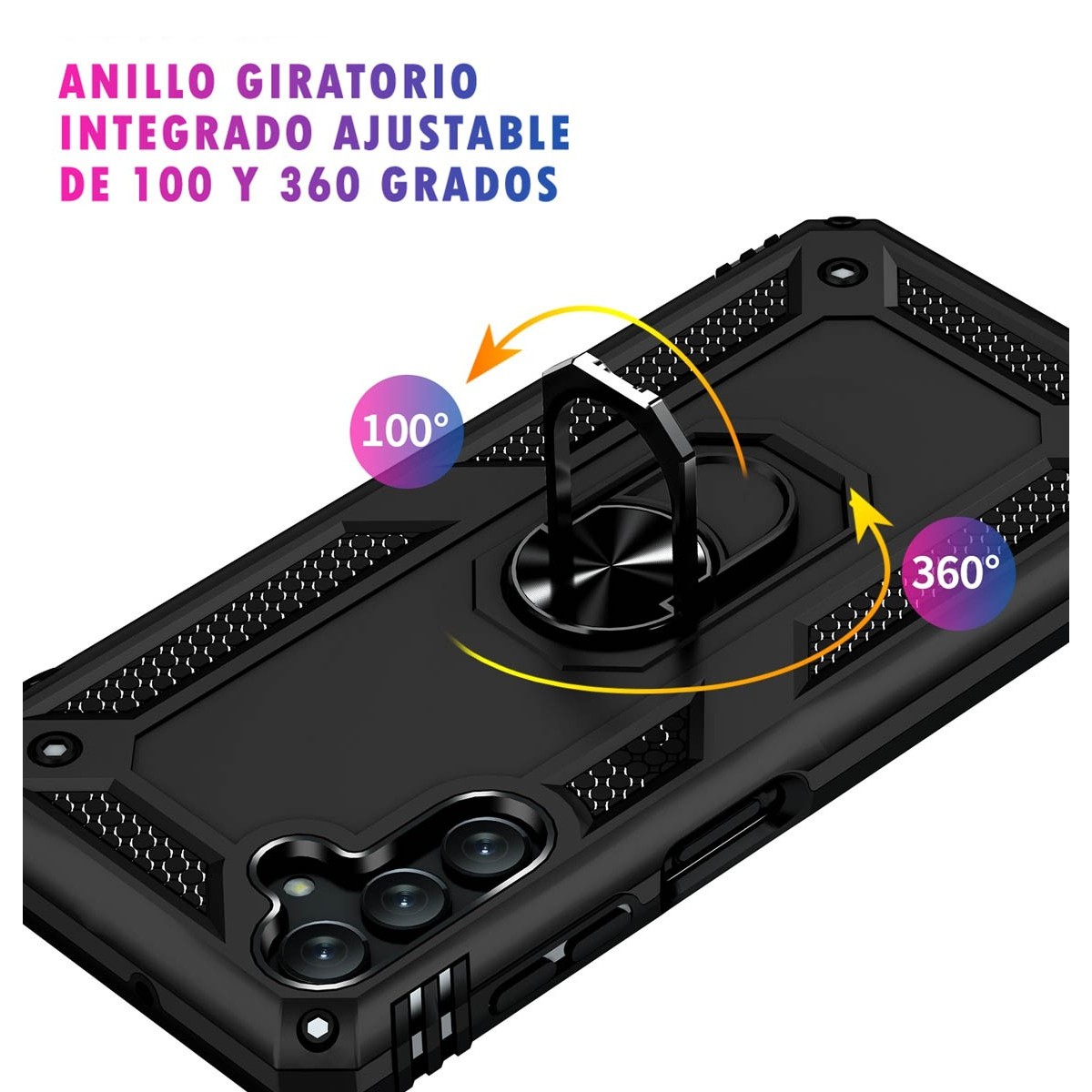 Funda Tough Armor con Anillo Giratorio Negra para Samsung Galaxy A13 5G