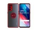 Funda Mate con Borde Roja y Anillo Giratorio 360 para Oppo Find X3 Lite 5G