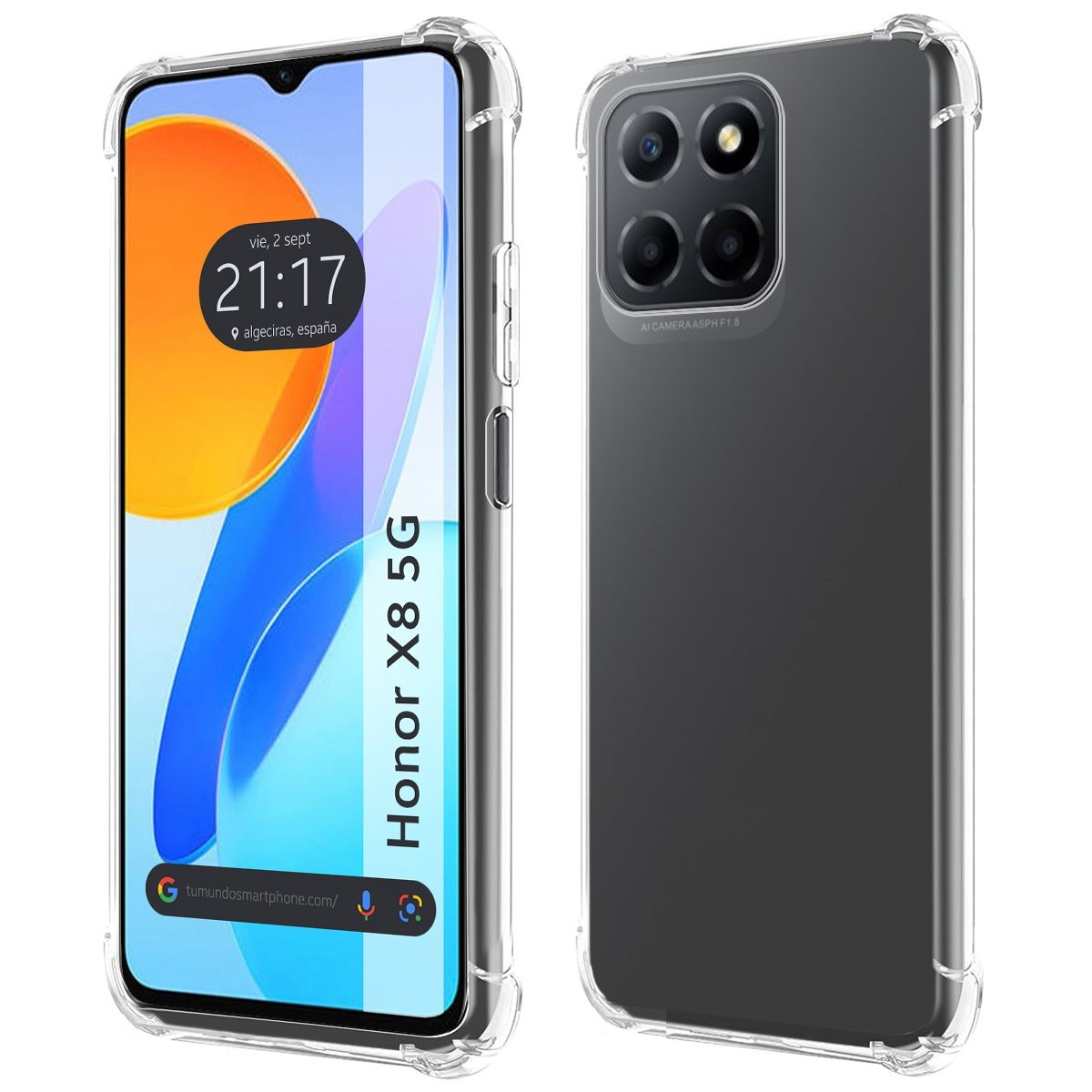 Funda Silicona Antigolpes Transparente para Huawei Honor X8 5G