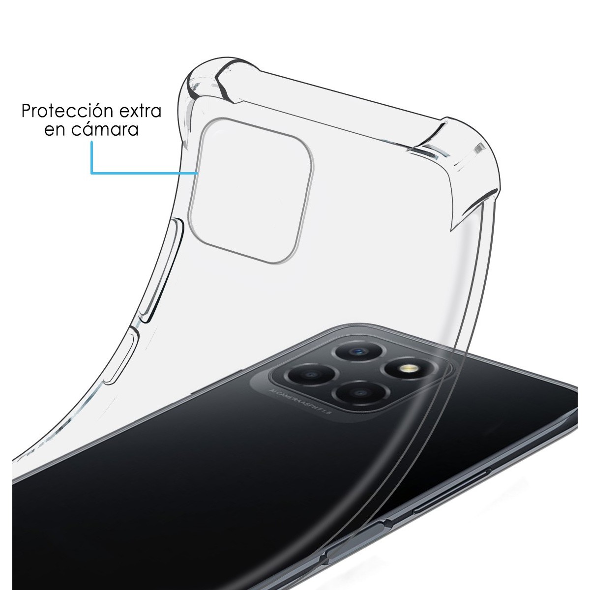 Funda Silicona Antigolpes Transparente para Huawei Honor X8 5G
