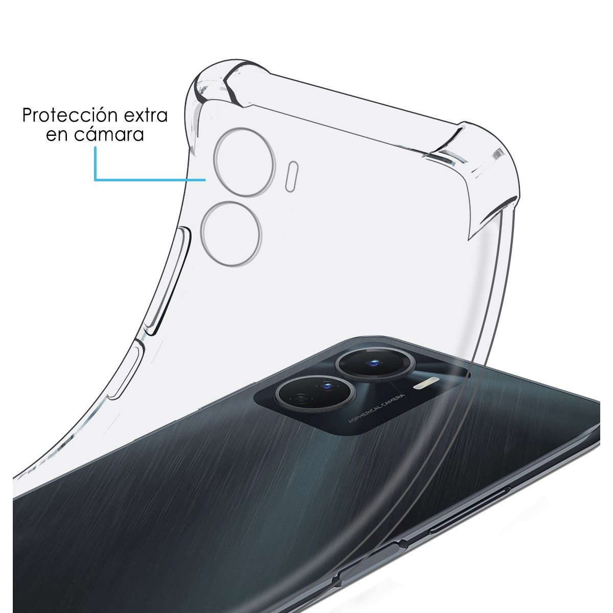 Funda Silicona Antigolpes Transparente para Vivo Y16