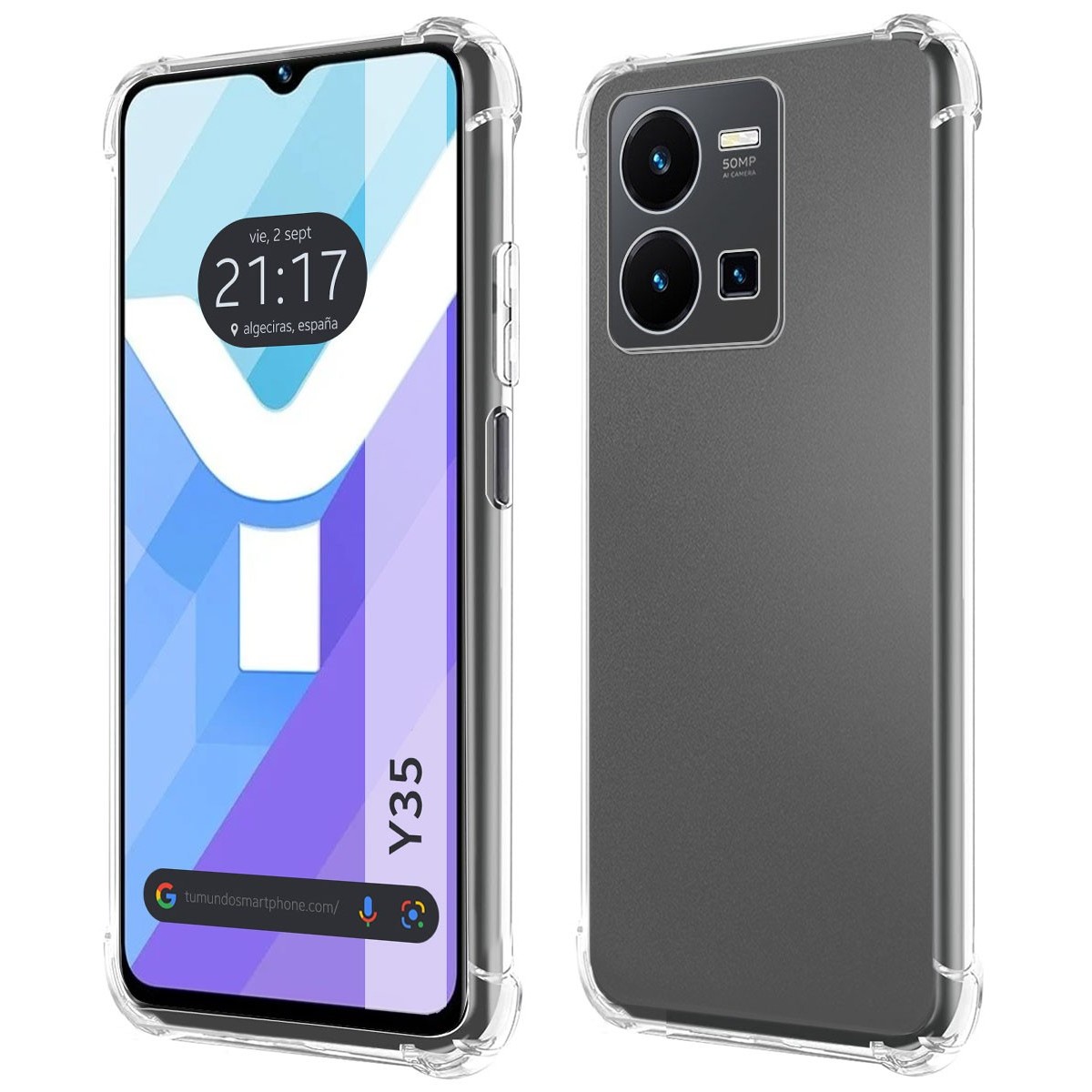 Funda Silicona Antigolpes Transparente para Vivo Y35
