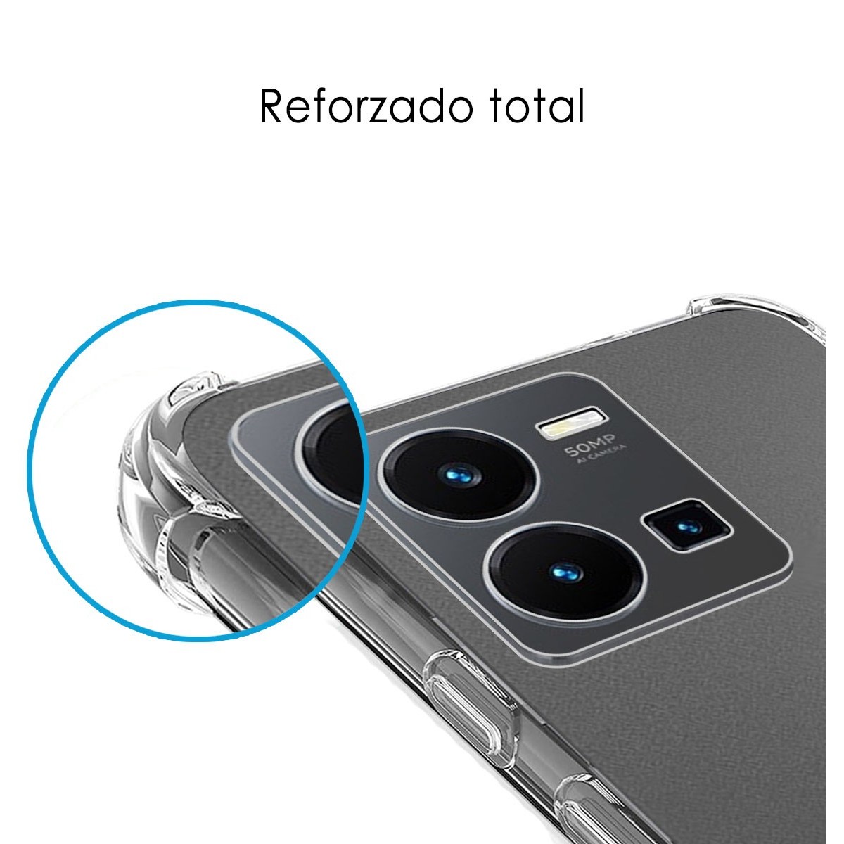 Funda Silicona Antigolpes Transparente para Vivo Y35