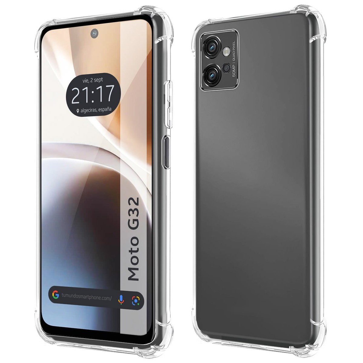 Funda Silicona Antigolpes Transparente para Motorola Moto G32