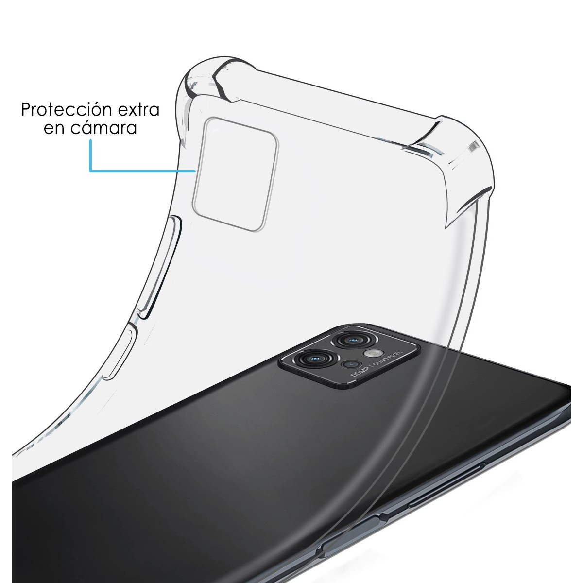 Funda Silicona Antigolpes Transparente para Motorola Moto G32