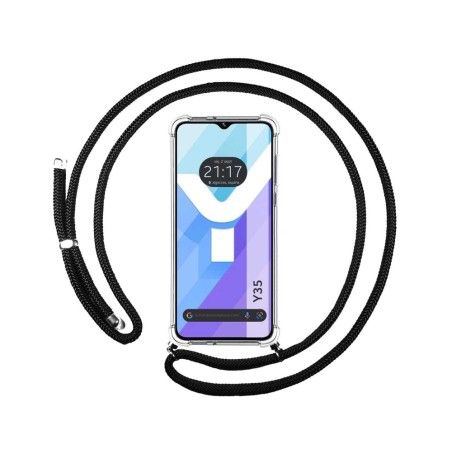 Funda Colgante Transparente para Vivo Y35 con Cordon Negro