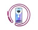 Funda Colgante Transparente para Vivo Y35 con Cordon Rosa Fucsia