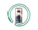 Funda Colgante Transparente para Motorola Moto G32 con Cordon Verde Agua