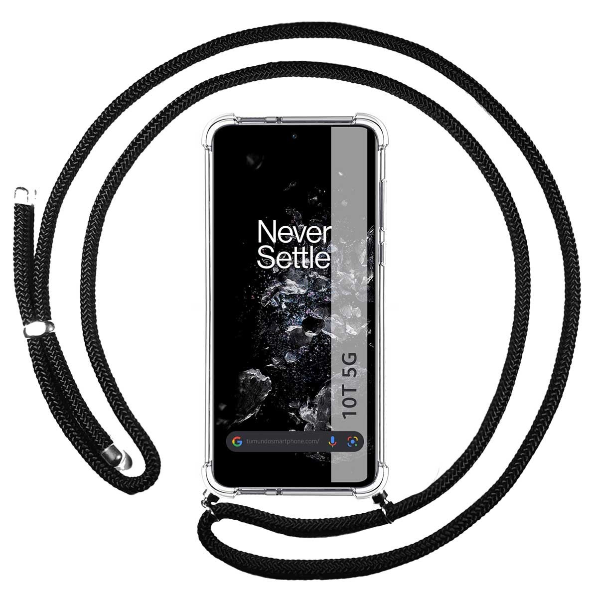 Funda Colgante Transparente para Oneplus 10T 5G con Cordon Negro
