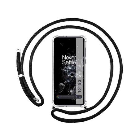 Funda Colgante Transparente para Oneplus 10T 5G con Cordon Negro