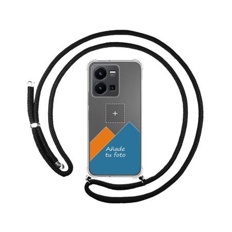 Personaliza tu Funda Colgante Transparente para Vivo Y35 con Cordon Negro Dibujo Personalizada