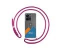 Personaliza tu Funda Colgante Transparente para Vivo Y35 con Cordon Rosa Fucsia Dibujo Personalizada