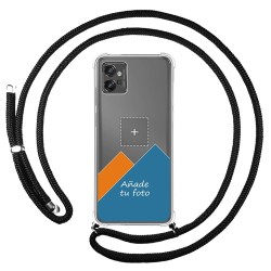 Personaliza tu Funda Colgante Transparente para Motorola Moto G32 con Cordon Negro Dibujo Personalizada
