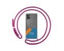 Personaliza tu Funda Colgante Transparente para Motorola Moto G32 con Cordon Rosa Fucsia Dibujo Personalizada
