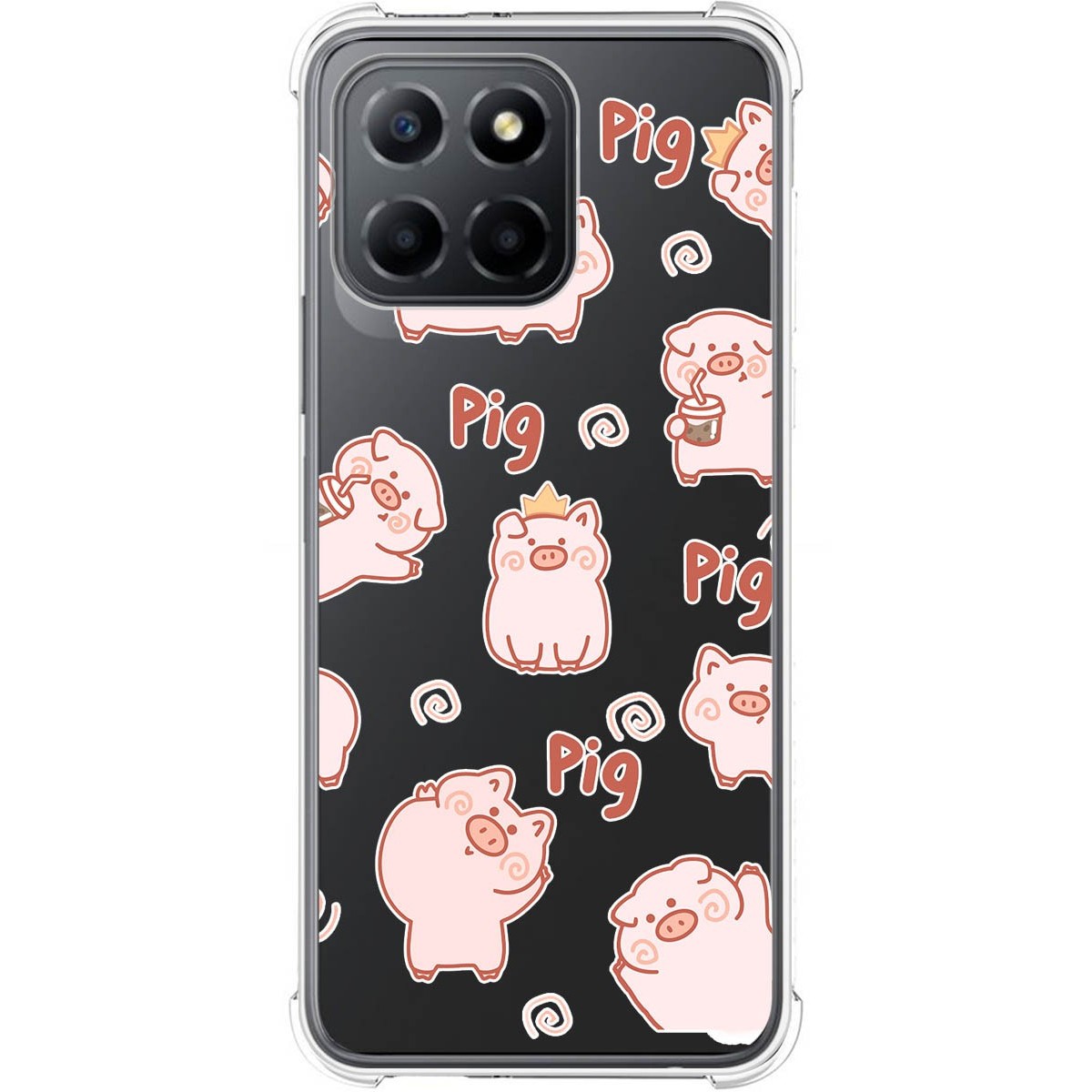 Funda Silicona Antigolpes para Huawei Honor X8 5G diseño Cerdos Dibujos