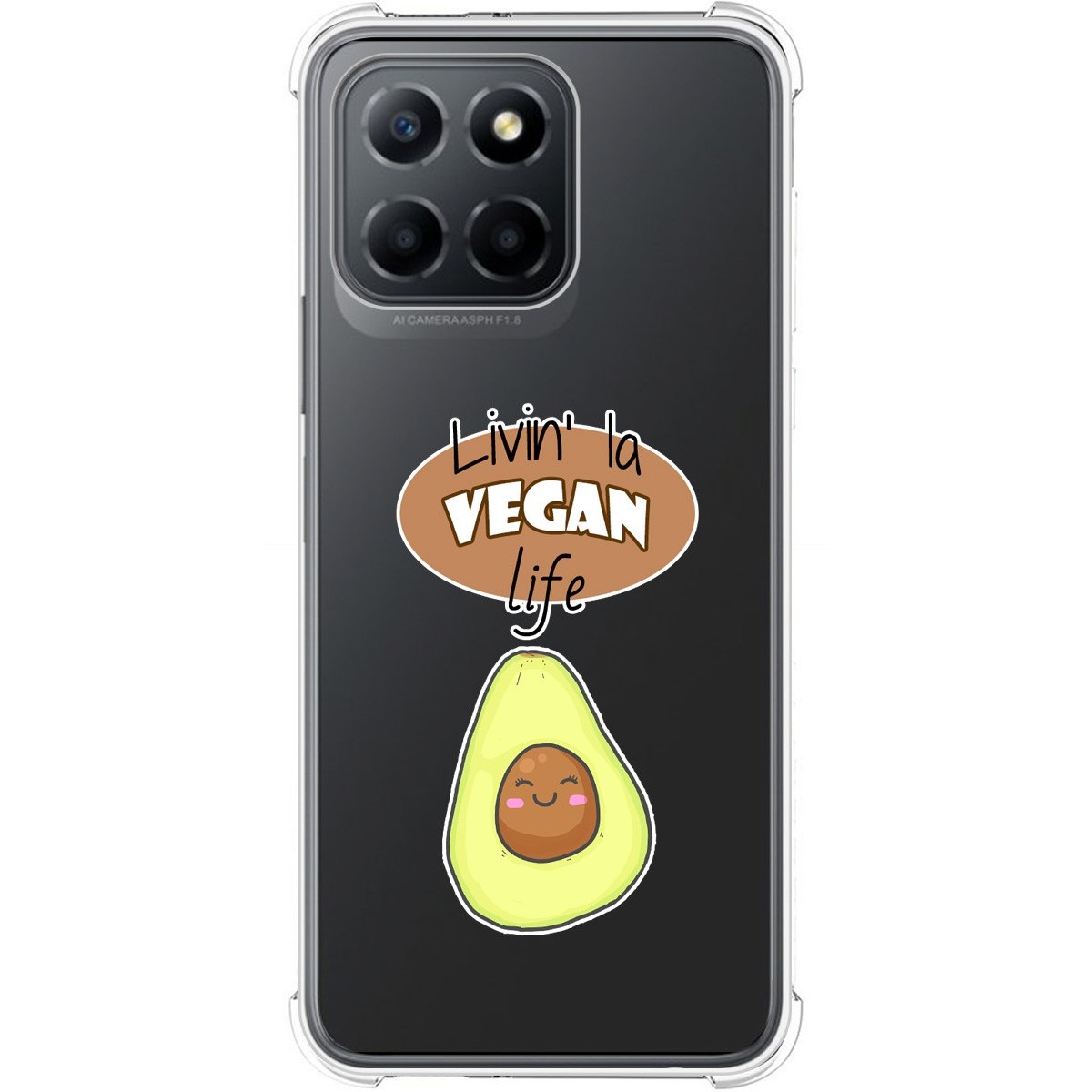 Funda Silicona Antigolpes para Huawei Honor X8 5G diseño Vegan Life Dibujos
