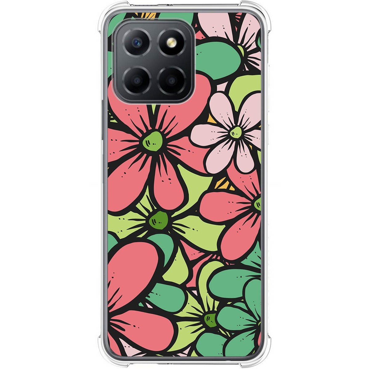 Funda Silicona Antigolpes para Huawei Honor X8 5G diseño Flores 02 Dibujos