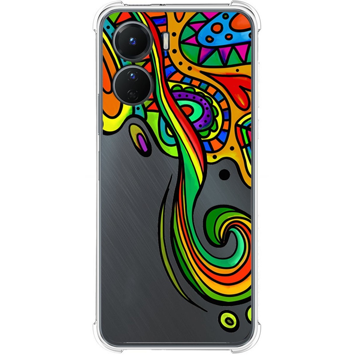 Funda Silicona Antigolpes para Vivo Y16 diseño Colores Dibujos