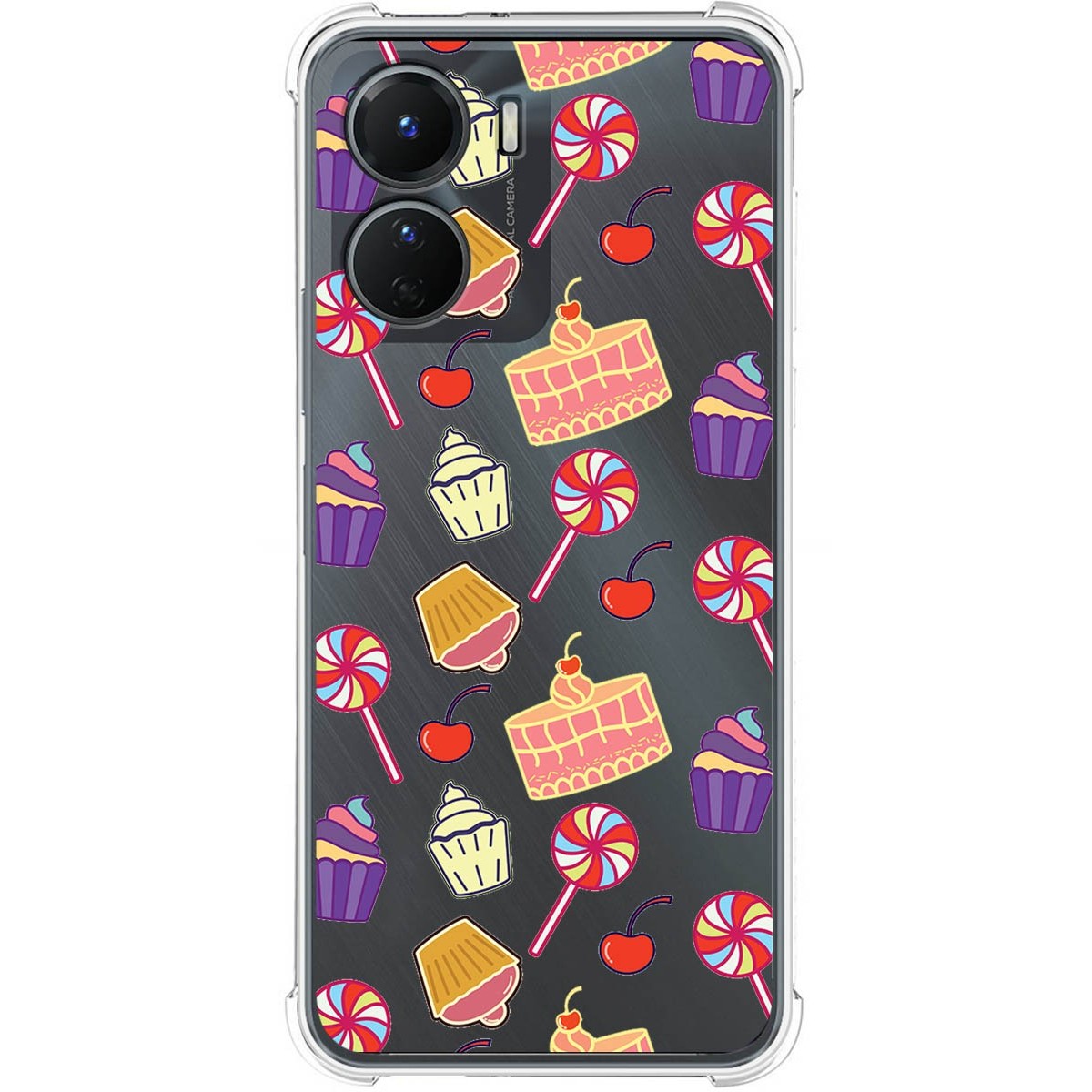 Funda Silicona Antigolpes para Vivo Y16 diseño Dulces 01 Dibujos