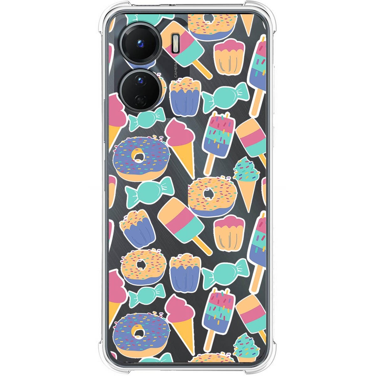 Funda Silicona Antigolpes para Vivo Y16 diseño Dulces 02 Dibujos