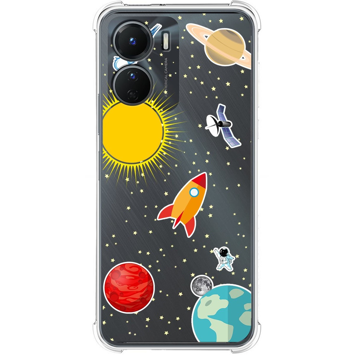 Funda Silicona Antigolpes para Vivo Y16 diseño Espacio Dibujos