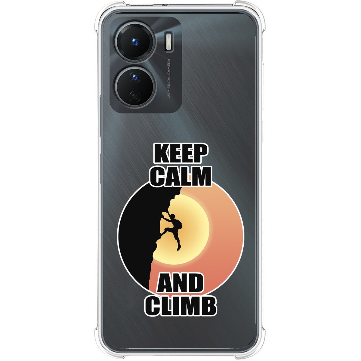 Funda Silicona Antigolpes para Vivo Y16 diseño Hombre Escalada Dibujos