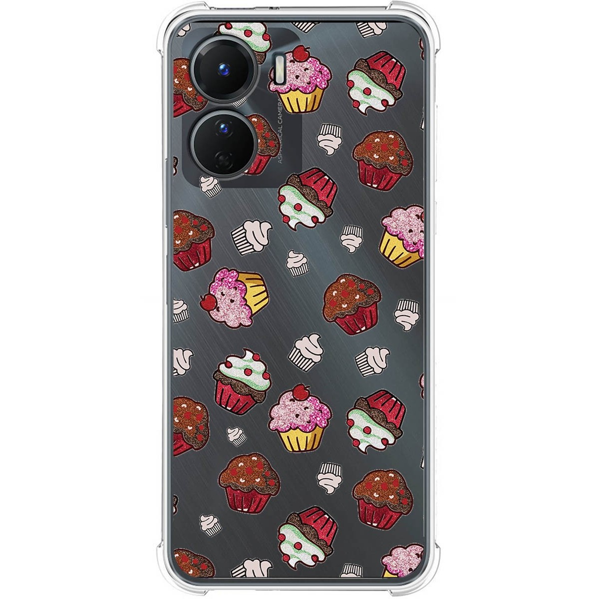 Funda Silicona Antigolpes para Vivo Y16 diseño Muffins Dibujos