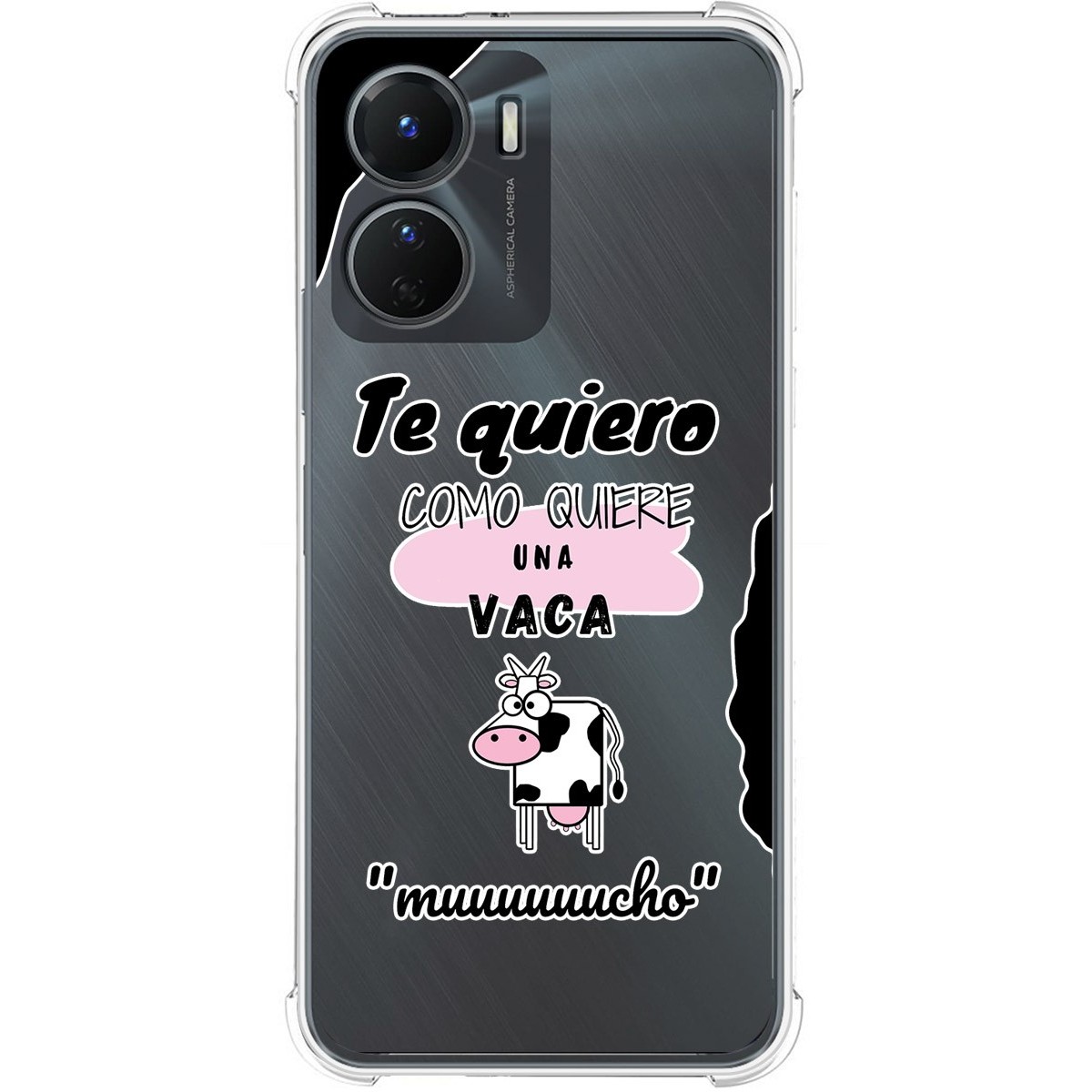 Funda Silicona Antigolpes para Vivo Y16 diseño Vaca Dibujos