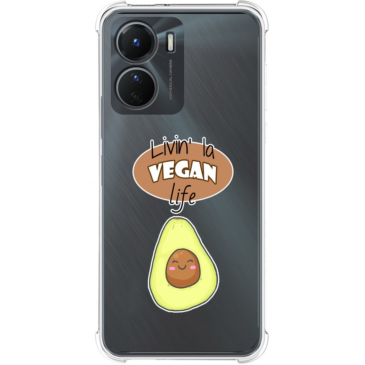 Funda Silicona Antigolpes para Vivo Y16 diseño Vegan Life Dibujos