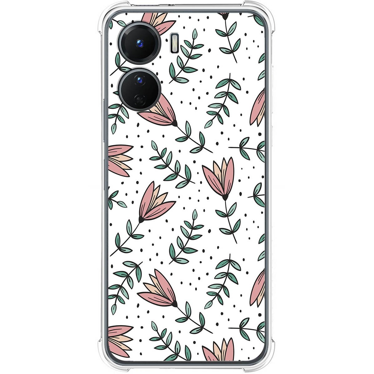 Funda Silicona Antigolpes para Vivo Y16 diseño Flores 01 Dibujos