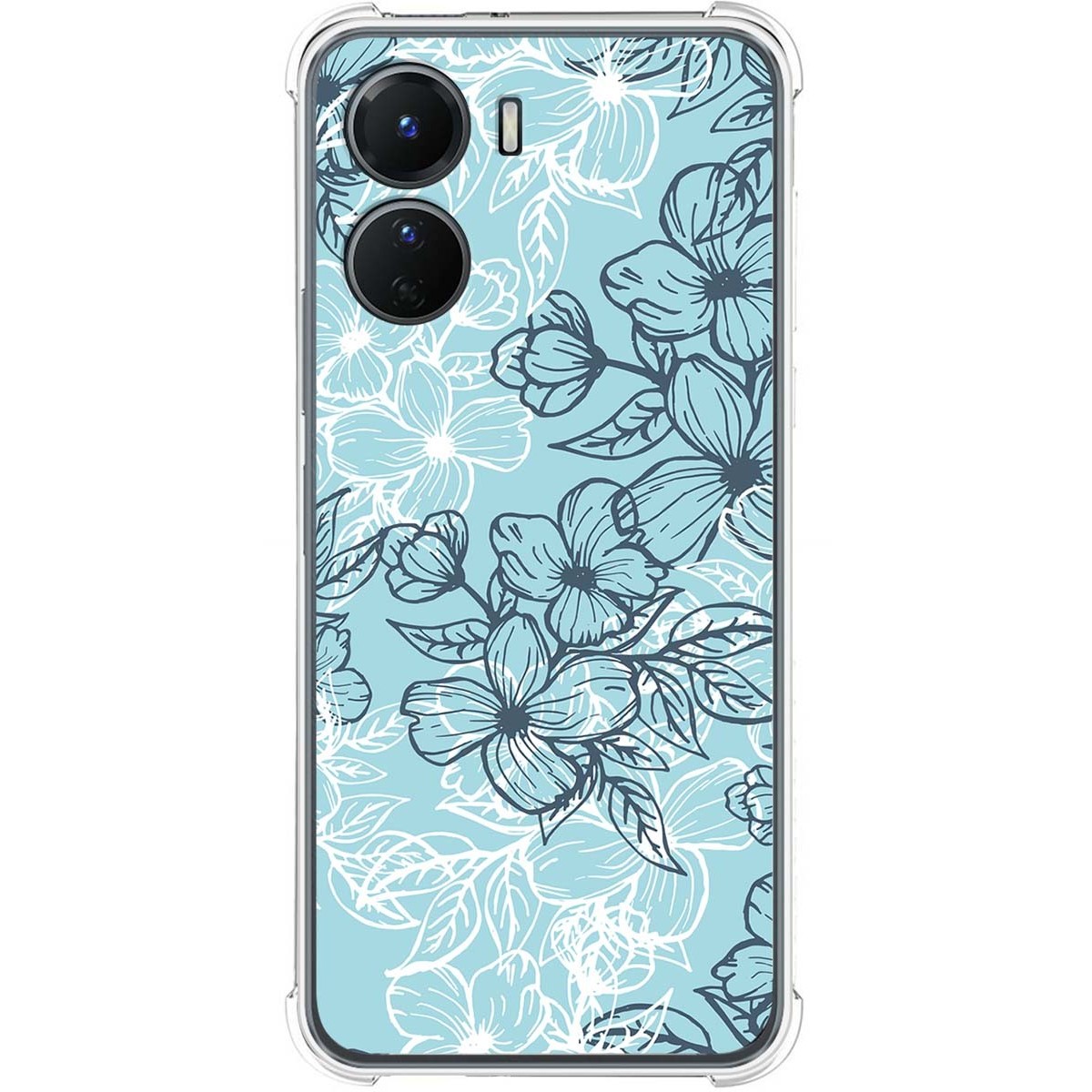 Funda Silicona Antigolpes para Vivo Y16 diseño Flores 03 Dibujos