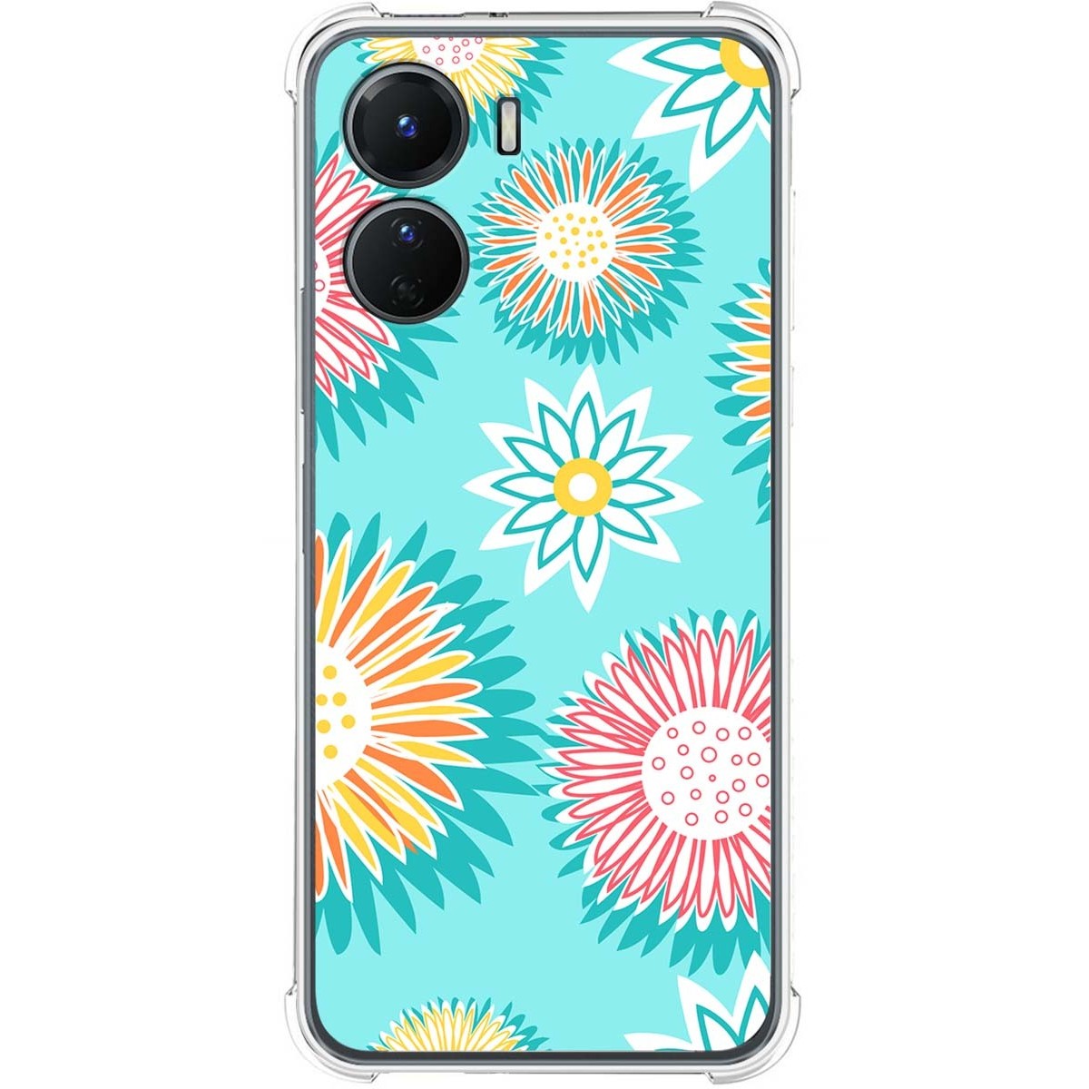 Funda Silicona Antigolpes para Vivo Y16 diseño Flores 05 Dibujos
