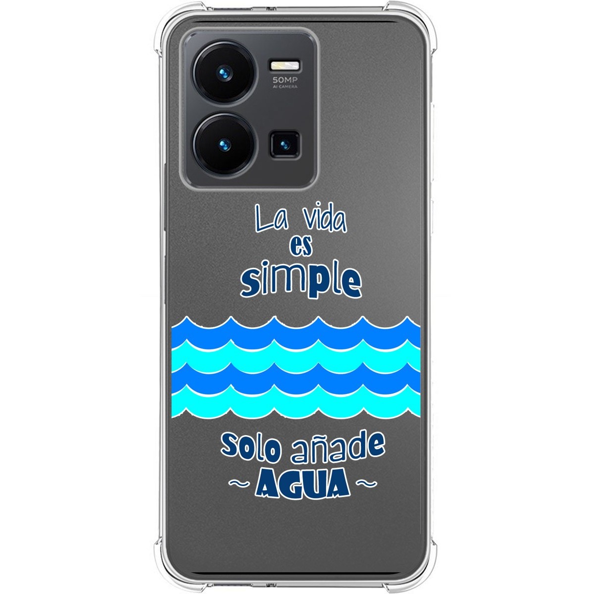 Funda Silicona Antigolpes para Vivo Y35 diseño Agua Dibujos