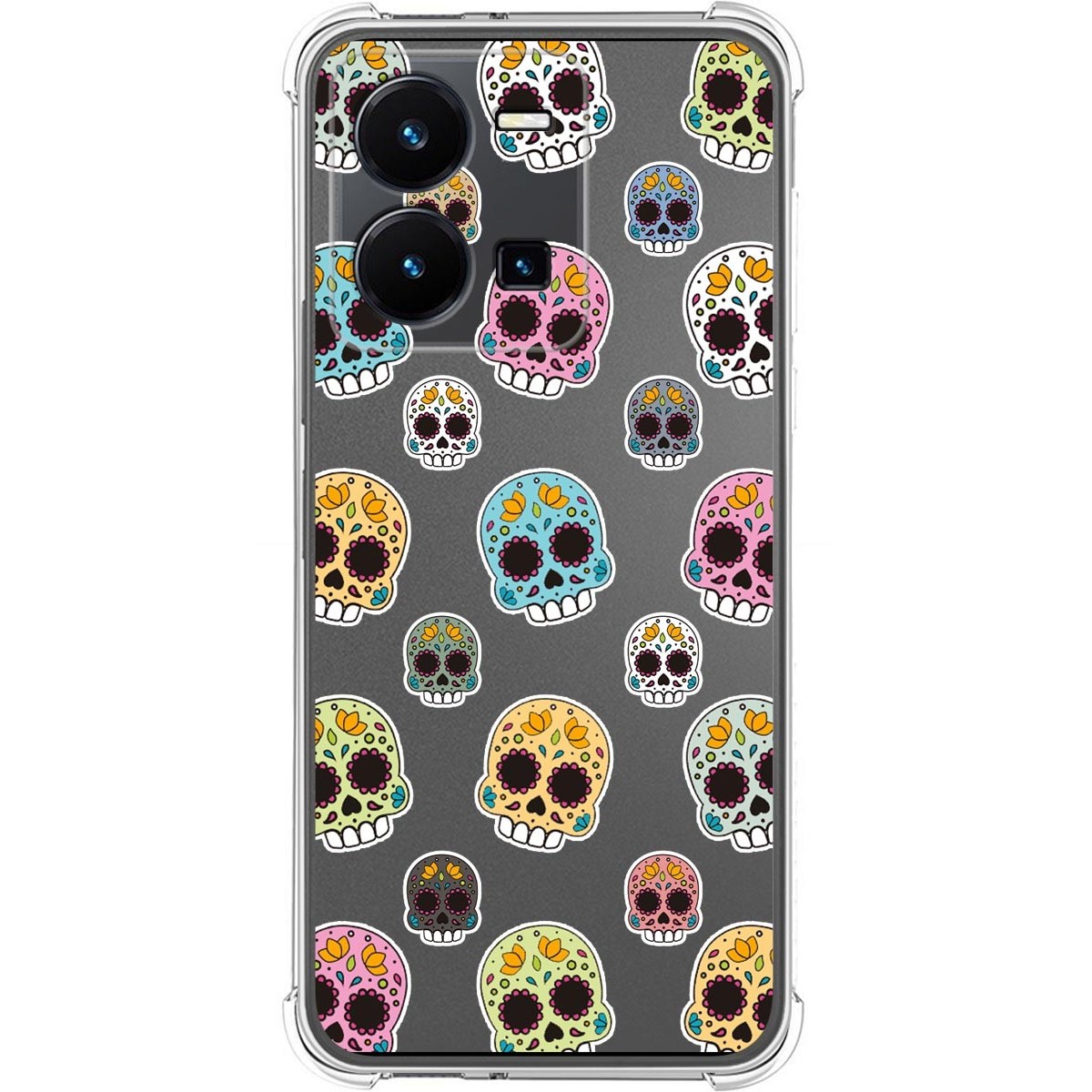 Funda Silicona Antigolpes para Vivo Y35 diseño Catrina Dibujos
