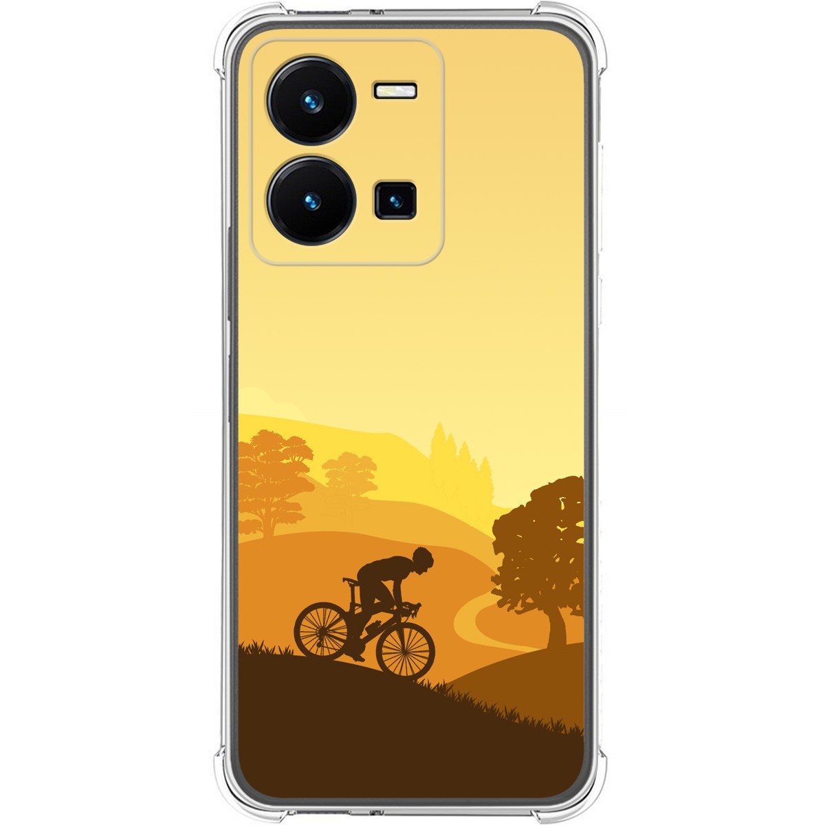 Funda Silicona Antigolpes para Vivo Y35 diseño Ciclista Dibujos
