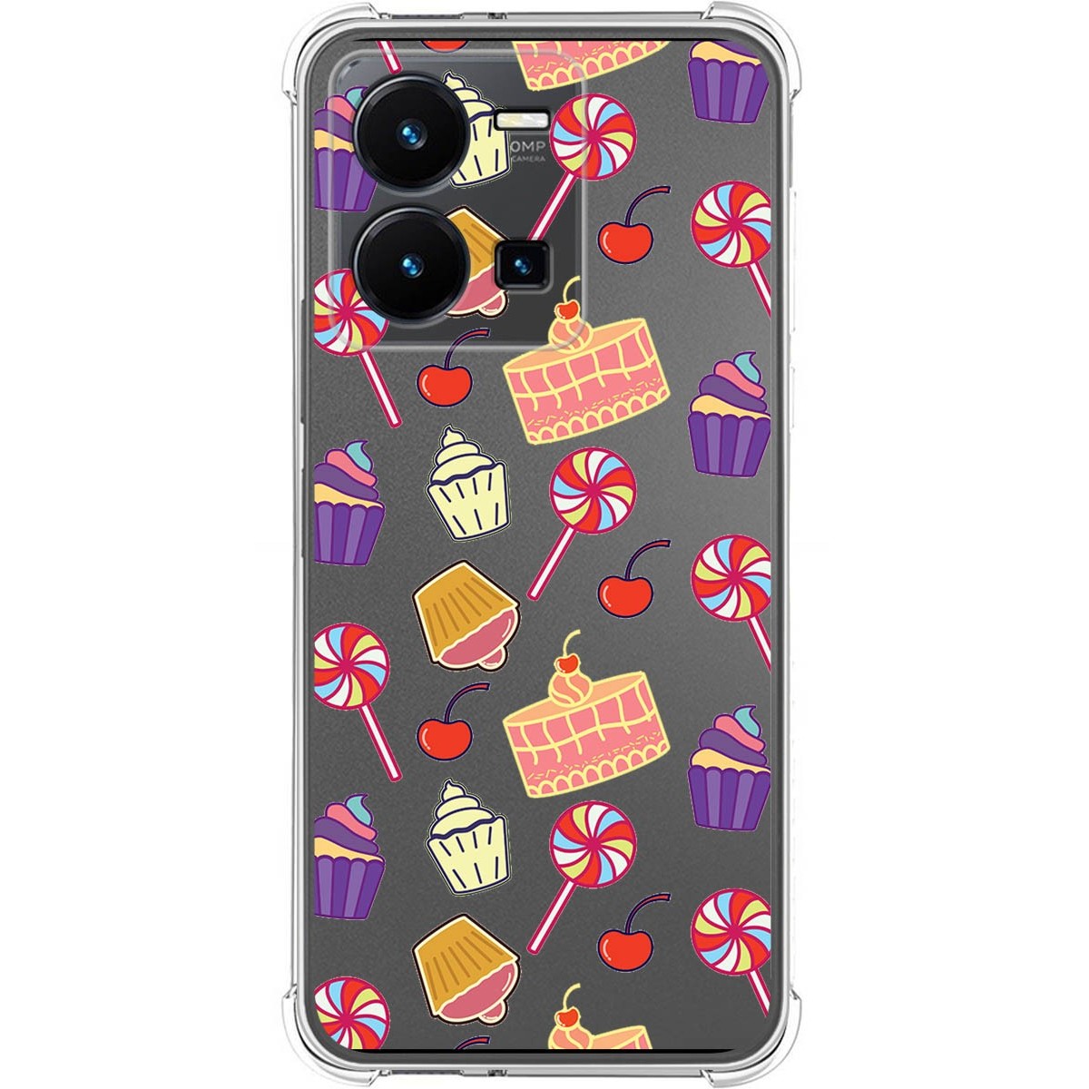 Funda Silicona Antigolpes para Vivo Y35 diseño Dulces 01 Dibujos