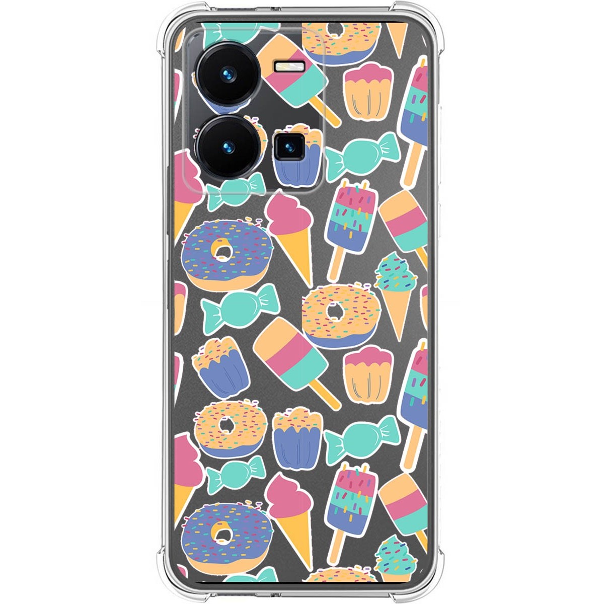 Funda Silicona Antigolpes para Vivo Y35 diseño Dulces 02 Dibujos