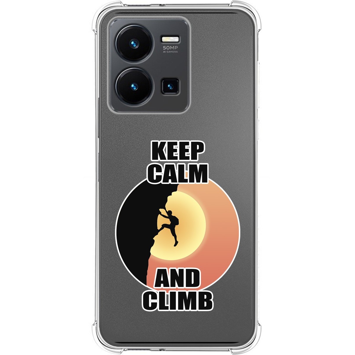 Funda Silicona Antigolpes para Vivo Y35 diseño Hombre Escalada Dibujos