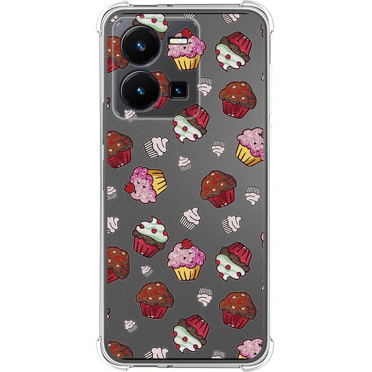 Funda Silicona Antigolpes para Vivo Y35 diseño Muffins Dibujos