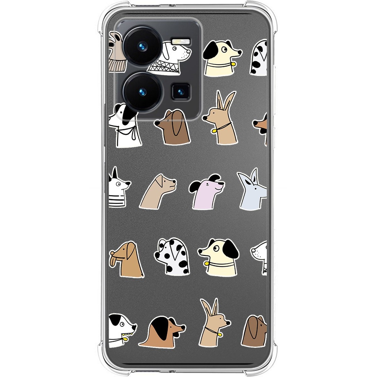 Funda Silicona Antigolpes para Vivo Y35 diseño Perros Dibujos