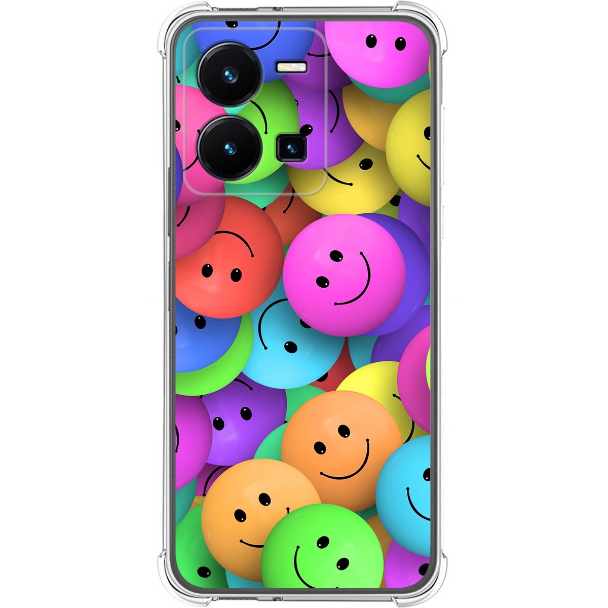 Funda Silicona Antigolpes para Vivo Y35 diseño Smile Dibujos